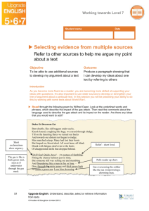 Student: Selecting evidence from multiple sources
