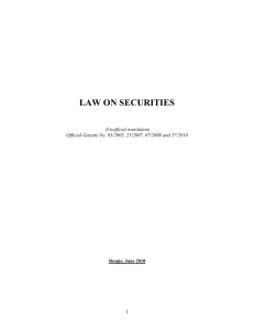 law on securities - Macedonian Stock Exchange