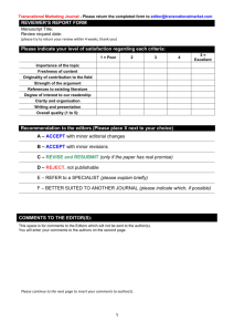 Transnational Marketing Journal Article Review Form
