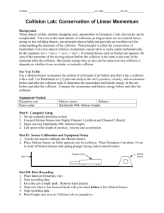 Collision Lab: Conservation of Linear Momentum