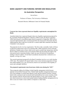 BANK LIQUIDITY AND FUNDING: REFORM AND REGULATION