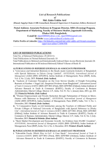 List of Research Publications of Md. Zahir Uddin Arif_3-8