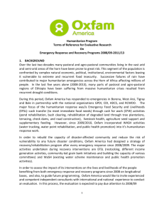 TOR Oxfam America Humanitarian Program Evaluation