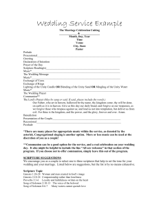 Sample Wedding Outline for Programs
