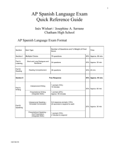 AP Spanish Language Exam - School District of the Chathams