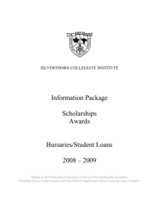 SCI Scholarship Package 08-09 - Silverthorn Collegiate Institute