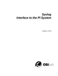 Syslog Interface to The PI System