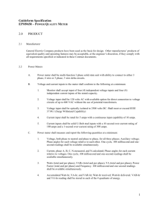 GENERIC SPECIFICATION FOR HIGH PERFORMANCE POWER