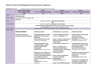 Division of Forensic Psychology 2014 Annual Conference Programme