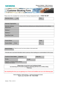 Customer Booking Form