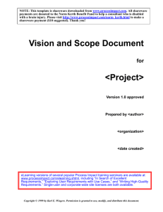 Vision and Scope Template