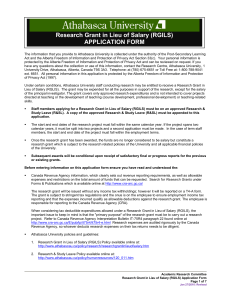 Application Form - Athabasca University Faculty Association