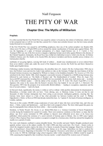 Niall Ferguson THE PITY OF WAR Chapter One: The Myths of