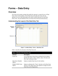 Forms – Data Entry