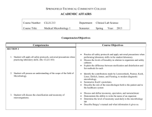 Medical Microbiology I 2000 - Springfield Technical Community