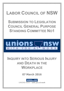 the NSW Labor Council's submission to the