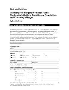 Nonprofit Mergers Part I-Electronic Worksheets