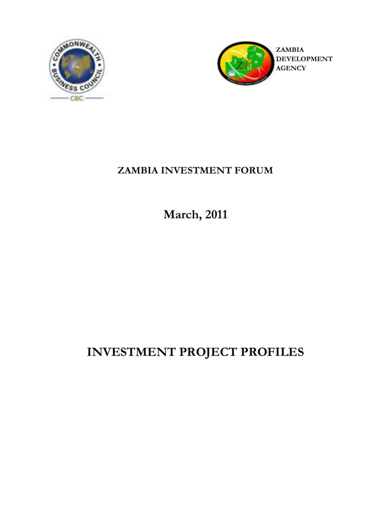 Zambia Investment Project Updates - 