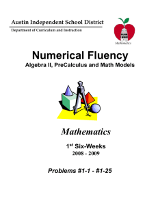 Numerical Fluency Problem #1-3