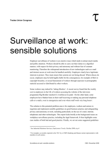 Surveillance at work: sensible solutions