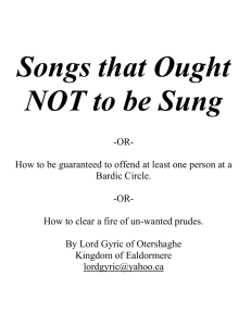 Songs that Ought NOT to be Sung
