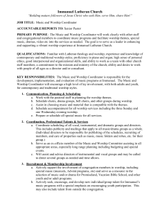 Music & Worship Coordinator Job Description 2