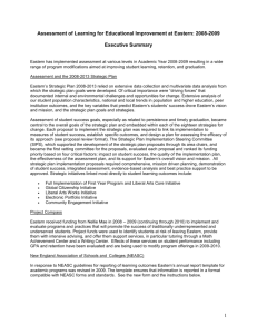 Closing the assessment loop at Eastern: 2001 to 2008