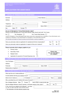 Application for Assistance form - Victims of Crime Assistance Tribunal