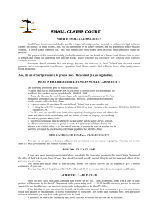 SMALL CLAIMS COURT