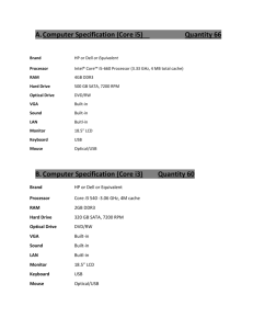 Computer Specification (Core i5) Quantity 66 Brand HP or Dell or