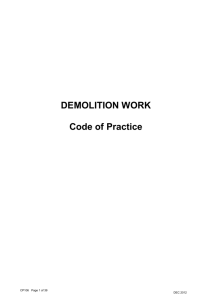 Demolition Work - Code of Practice