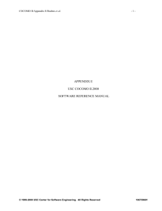 appendix E - USC COCOMO® II.2000 Software Reference Manual