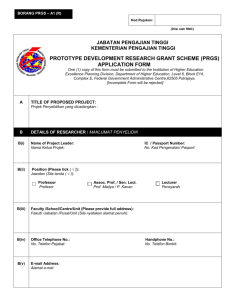 Borang Permohonan PRGS - Division of Research & Innovation