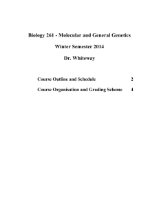 Biology 261 Molecular and General Genetics