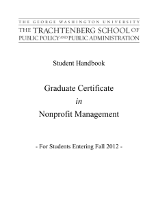Certificate in Nonprofit Management Student Handbook