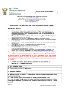 Application Form for dispensation