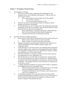 Chapter 7: Developing a Pricing Strategy