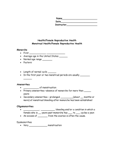 Menstrual Health Worksheet