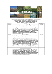 Habitats Homework Project October 2014