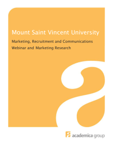 Mount Saint Vincent University Marketing, Recruitment and
