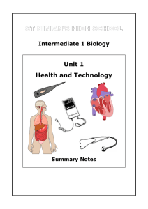 Health and Technology Notes - St Thomas Aquinas RC Secondary