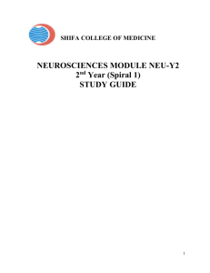 Study guide- NEU Y2  - Shifa College of Medicine
