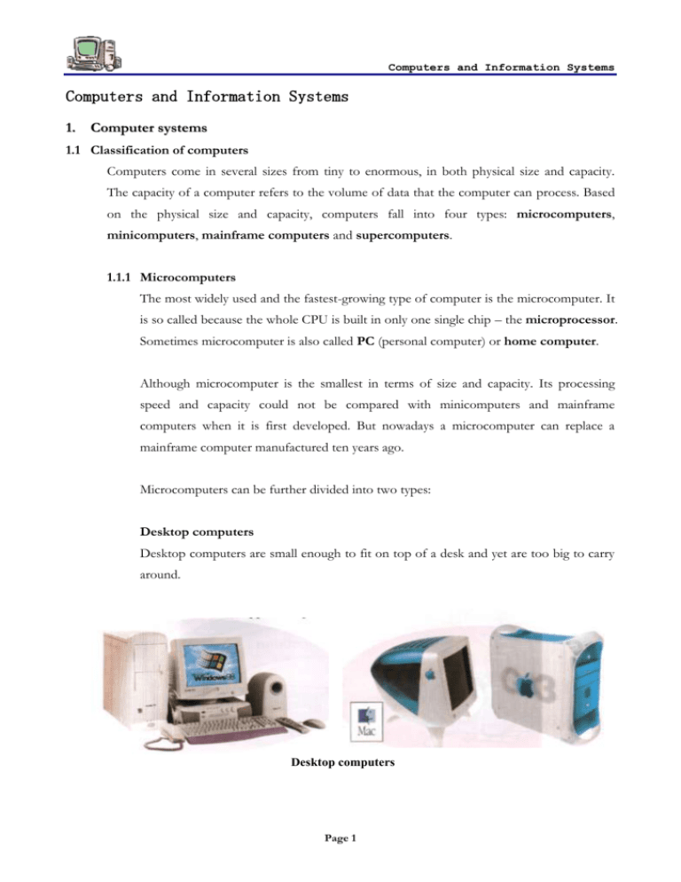 Different Types Of Microcomputers In Use And Describe Their Features