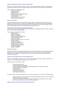 Collection 10348: Skills Training in Microsoft Project 2010