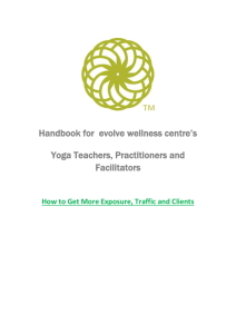 Handbook for evolve Wellness Centre Practitioners and Teachers V2