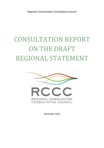 CONSULTATION REPORT ON THE DRAFT REGIONAL STATEMENT