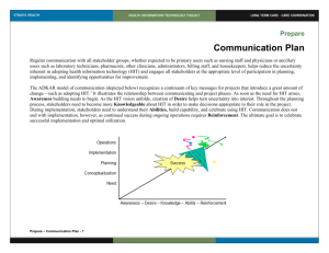 Communication Plan | Health Information Technology Toolkit for