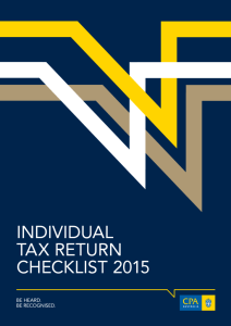 2015 Individual Tax Return Checklist