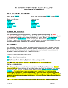 Standard System Hotel Agreement - University of Texas Medical