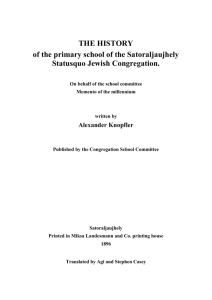 The history of the primary school of the Satoraljaujhely